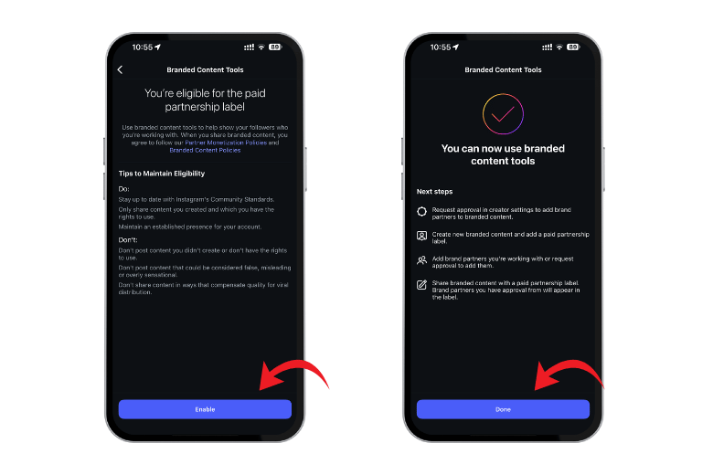 instagram branded content tool eligibility
